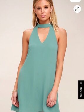 Lulu's Teal Halter Keyhole Mini Dress - NWOT